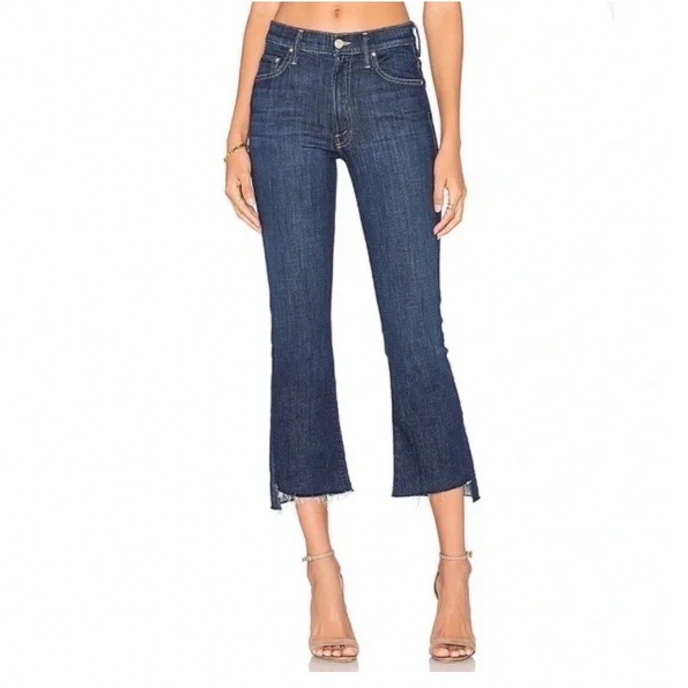 Mother Insider Crop Step Fray‎ Jeans Clean Sweep Dark Wash 1157-383 Size 26